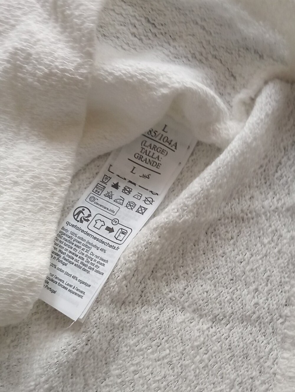 AllSaints Cream Lightweight Textured Crew Top - Picture 5 of 5